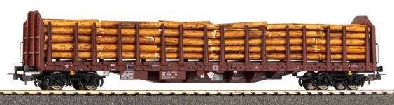 PIKO 24610 - H0 - Stammholztransportwagen Roos-t642 mit Holzladung, RSBG, Ep. VI